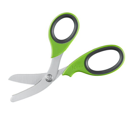 XShear 7.5” Heavy Duty Trauma Shears. Green and Gray Handles, Stainless Steel Uncoated Blades, For the Professional Emergency Provider