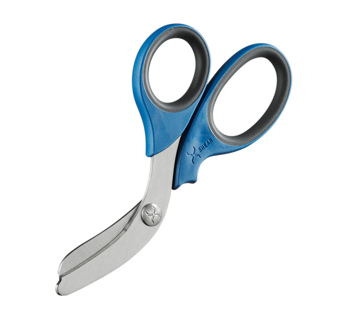 XShear 7.5” Heavy Duty Trauma Shears. Blue and Gray Handles, Stainless Steel Uncoated Blades, For the Professional Emergency Provider
