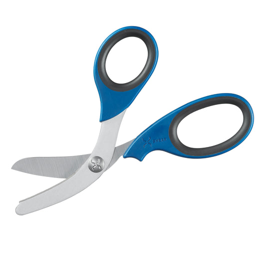 XShear 7.5” Heavy Duty Trauma Shears. Blue and Gray Handles, Stainless Steel Uncoated Blades, For the Professional Emergency Provider
